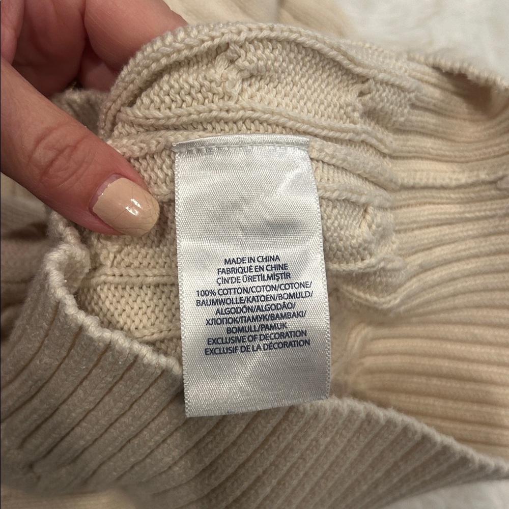 Ralph Lauren Boy’s Beige Cable Knit Crewneck Sweater - Picture 5 of 5